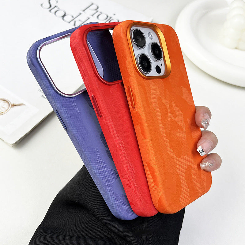 Luxury Camouflage Leather Shockproof Case for iPhone 15/16 Pro Max | MagSafe Compatible